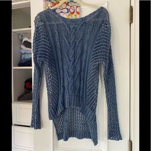 Volcom blue cable knit lounge sweater